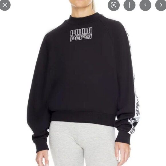 Puma x Pepsi | Embroidered Graphic Logo Tape Stripe Sweatshirt Pullover Size M - Picture 2 of 15